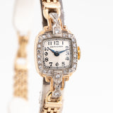 1938 Vintage Hamilton Ladies Sized Solid 14k Yellow Gold & Diamonds Watch (# 14068)