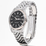 1961 Vintage Rolex Datejust Ref. 1601 Black Dial in 14k White Gold & Stainless Steel (# 15903)