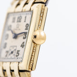vintage omega square shaped ww, close up crown shot