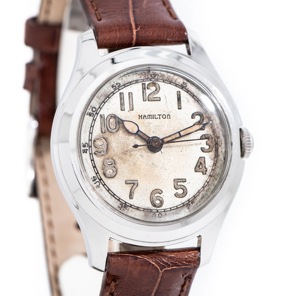 1943 Vintage Hamilton Military WWII-Era Stainless Steel Watch (# 14183)