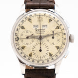 1950's-60's Vintage Wakmann Triple Date 3-Register Chronograph Ref. 2995/2002 Stainless Steel Watch (# 13859)