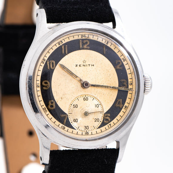 1947 Vintage Zenith Stotsaker Stainless Steel Watch (# 13976)