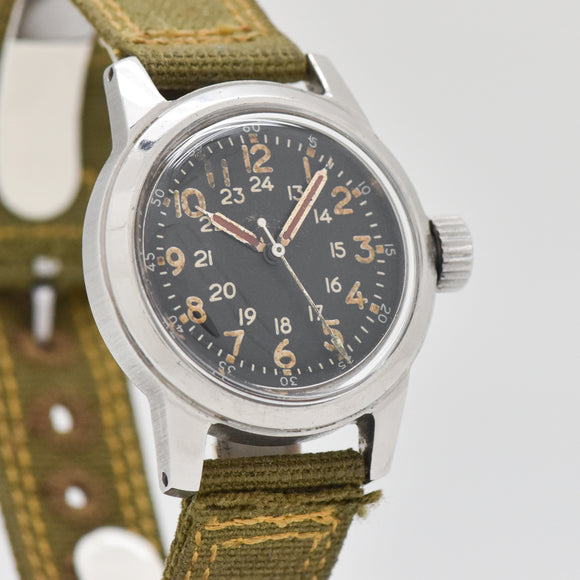 1954 Vintage Elgin Type A-17, MIL-W-6433  Korean War-era Military Stainless Steel Watch (# 13609)