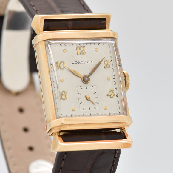 1948 Vintage Longines Rectangular-shaped 14k Yellow Gold Watch (# 13402)