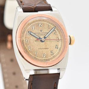1943 Vintage Rolex Viceroy Ref. 3359 14K Rose Gold And Stainless Steel Watch (# 13898)